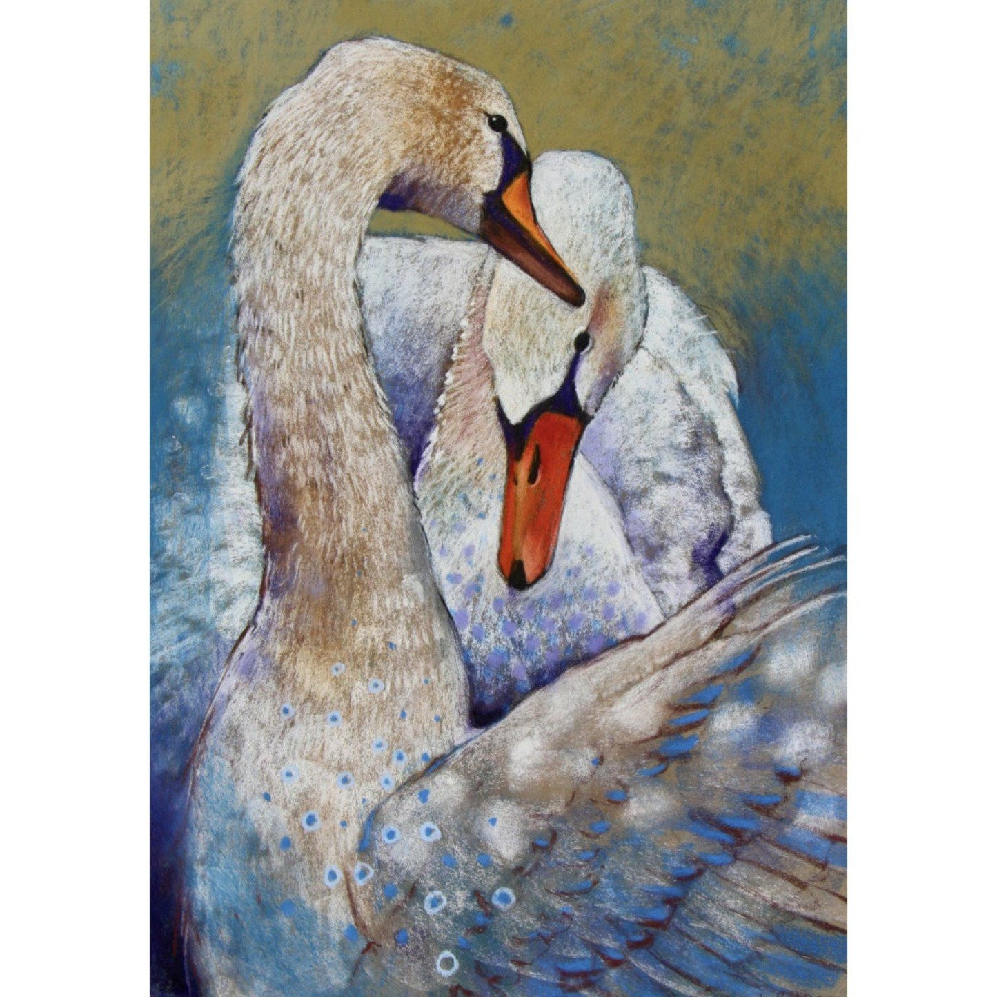 Elegant (Two Swans) | Art Card | Post Card | Notecard | Loes Botman - Alder & Alouette