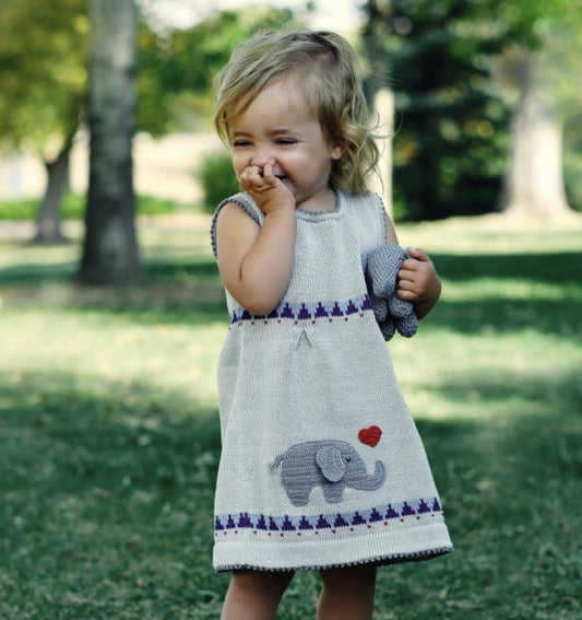 Elephant Heart Hand Knit Cotton Dress