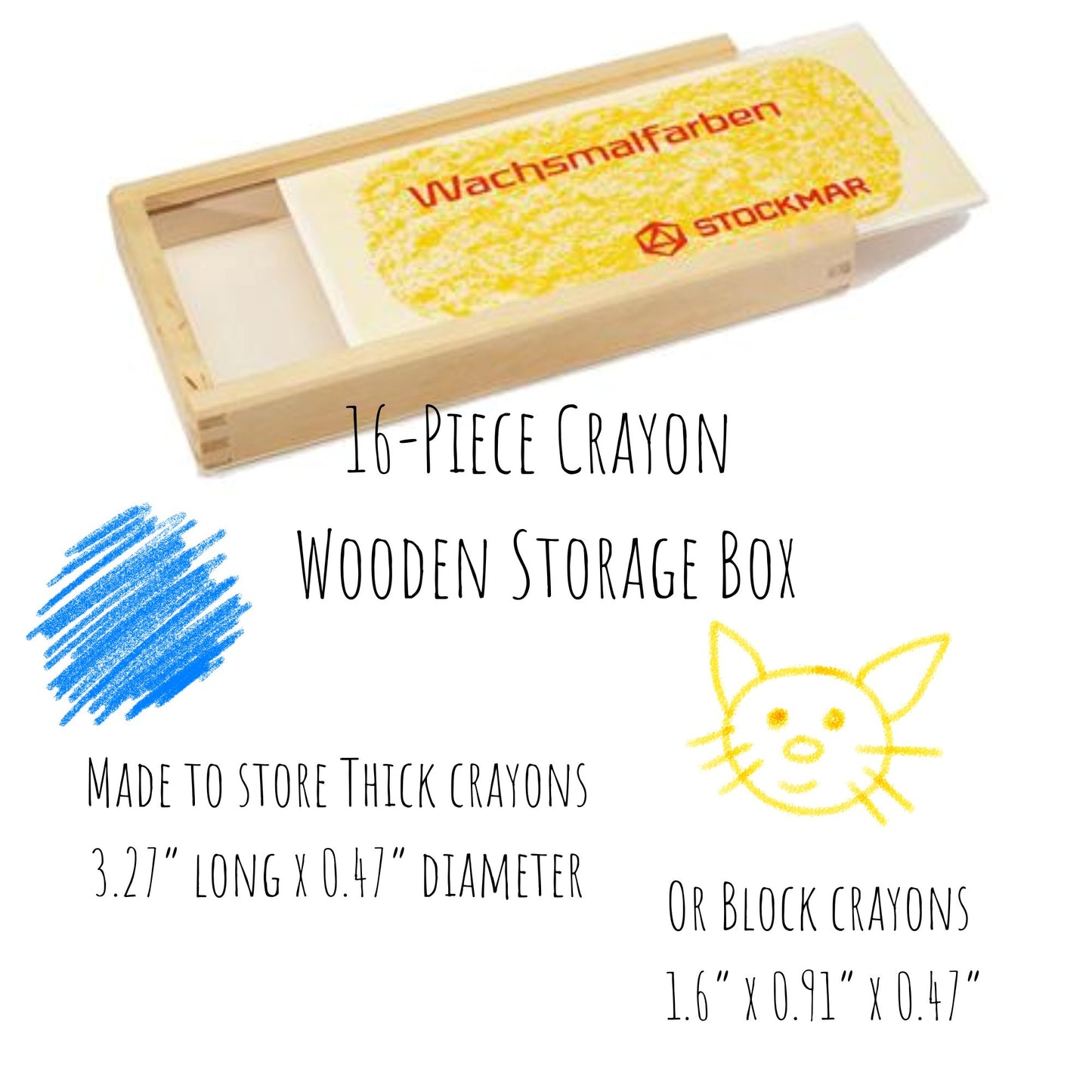 STOCKMAR Empty Wooden Box for Crayon Storage - Alder & Alouette