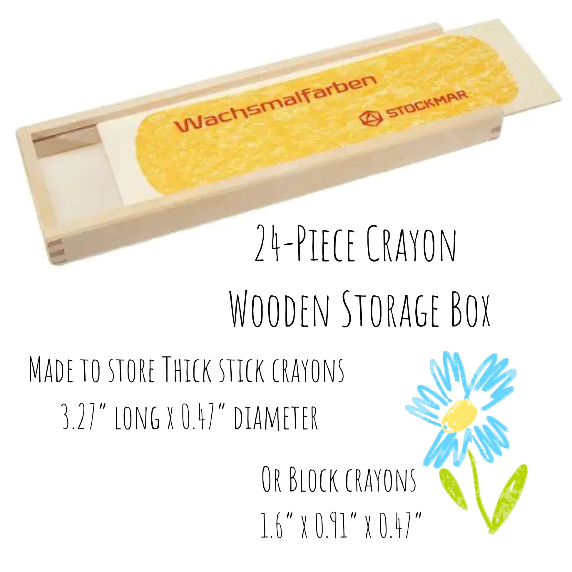 STOCKMAR Empty Wooden Box for Crayon Storage - Alder & Alouette