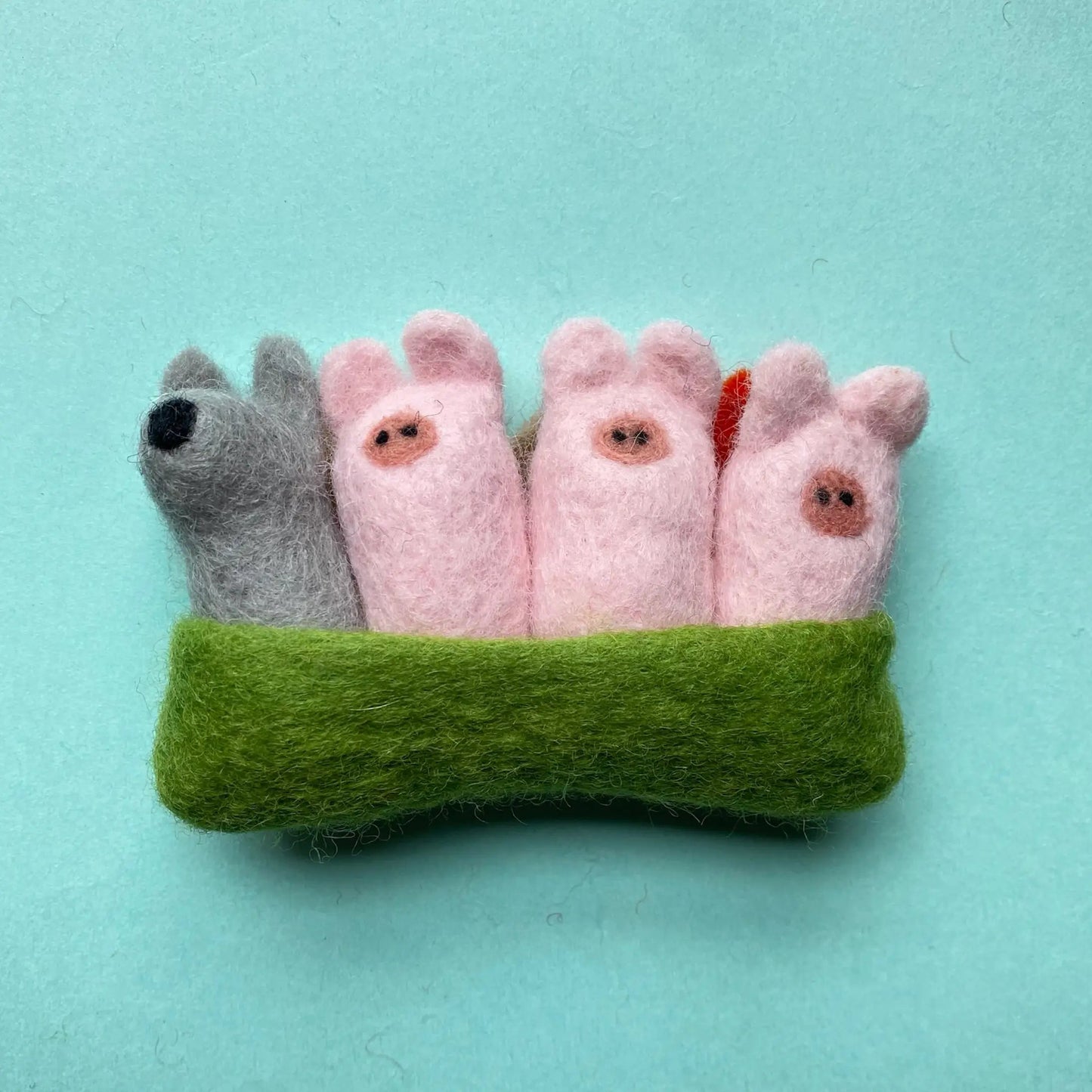 The Three Little Pigs and Wolf Felted Storytelling Props - Alder & Alouette