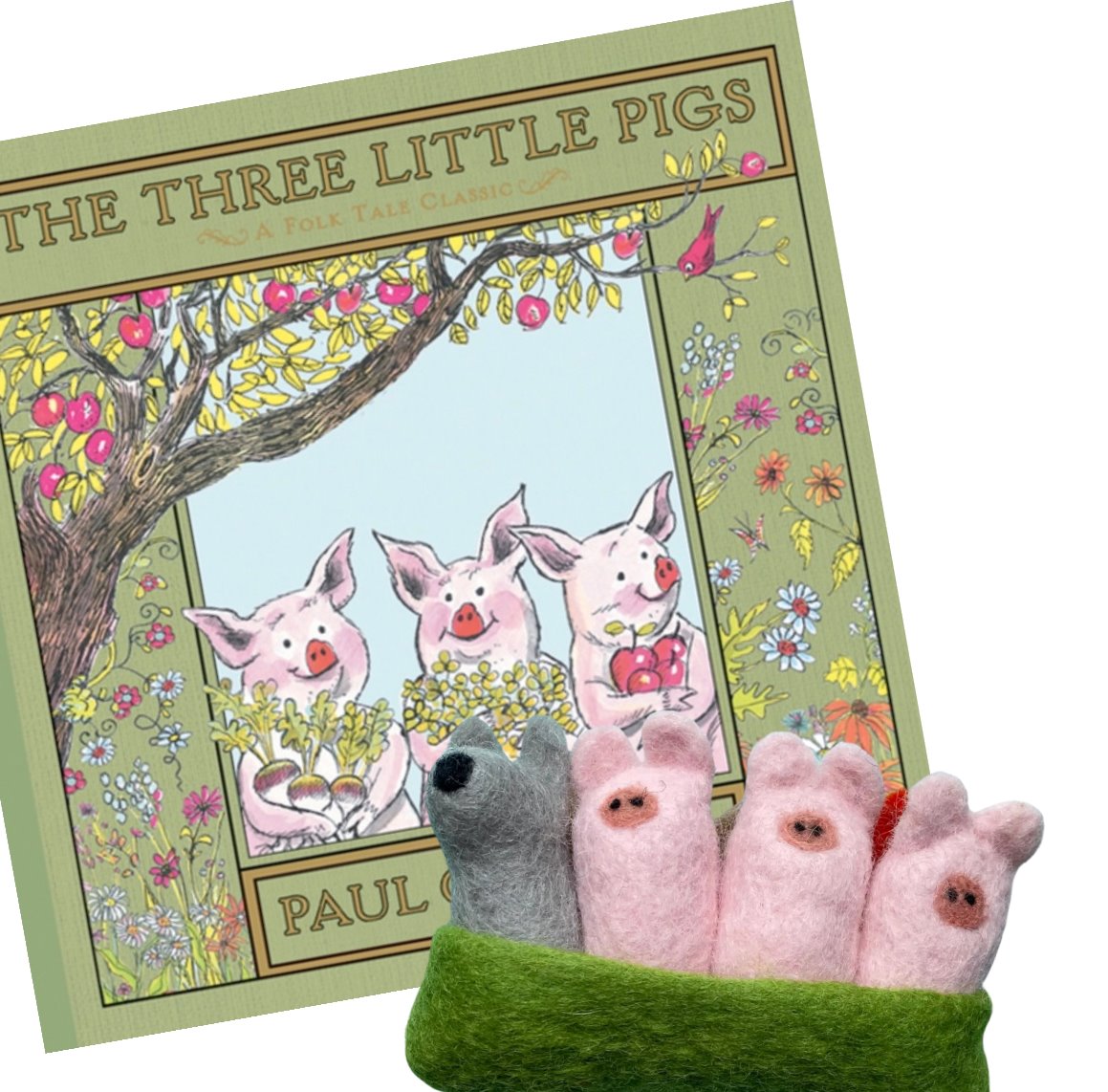 The Three Little Pigs, Storytelling Props and Book Gift Set - Alder & Alouette