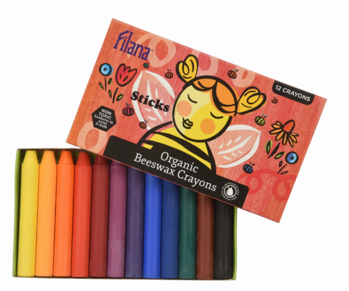 Filana 8 Rainbow Organic Beeswax Stick Crayons - Alder & Alouette