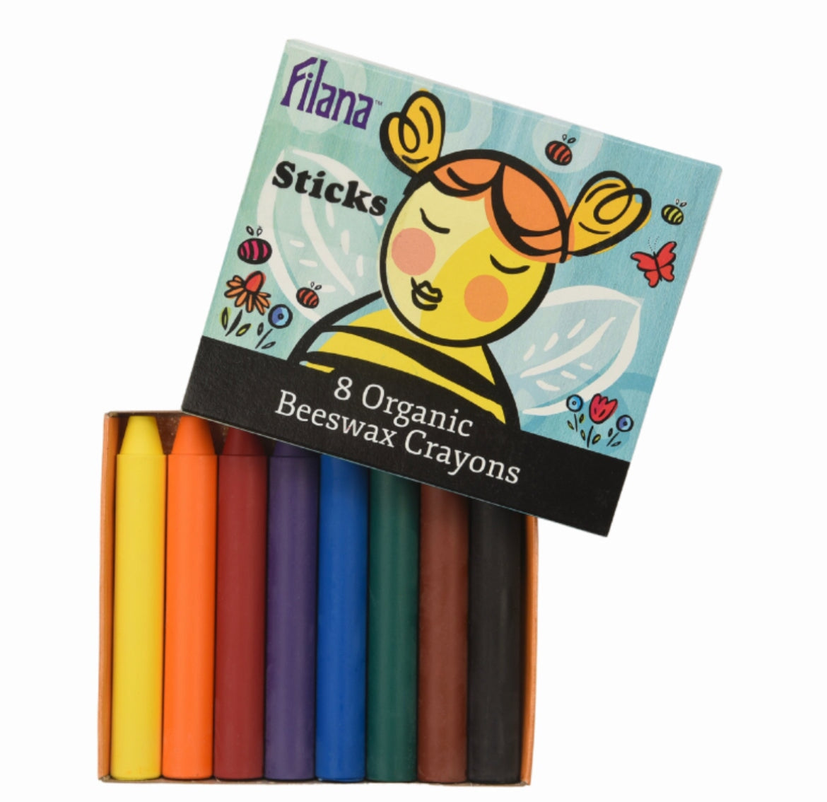 Filana 8 Rainbow Organic Beeswax Stick Crayons - Alder & Alouette