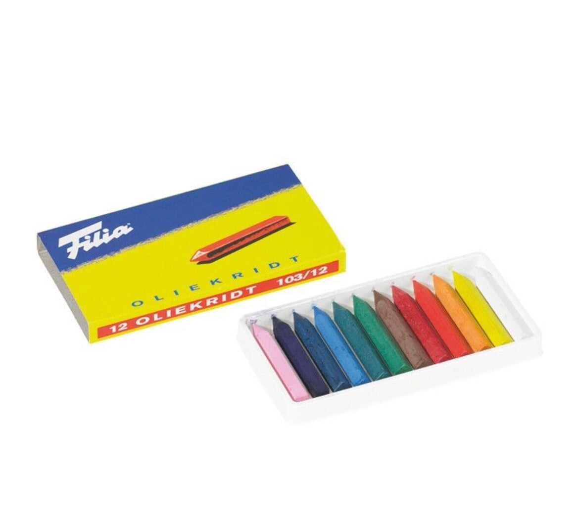 Filia Hard Oil Crayons, 6 Assorted Colors Stick Crayons - Alder & Alouette