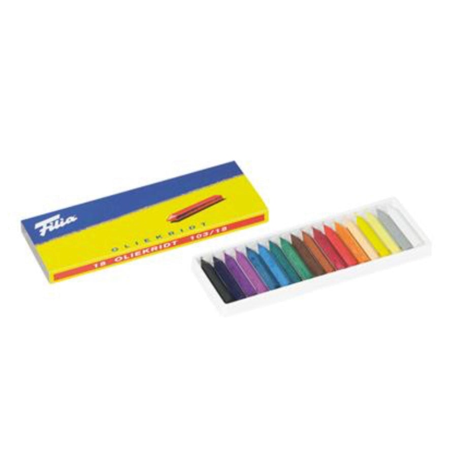 Filia Hard Oil Crayons, 6 Assorted Colors Stick Crayons - Alder & Alouette