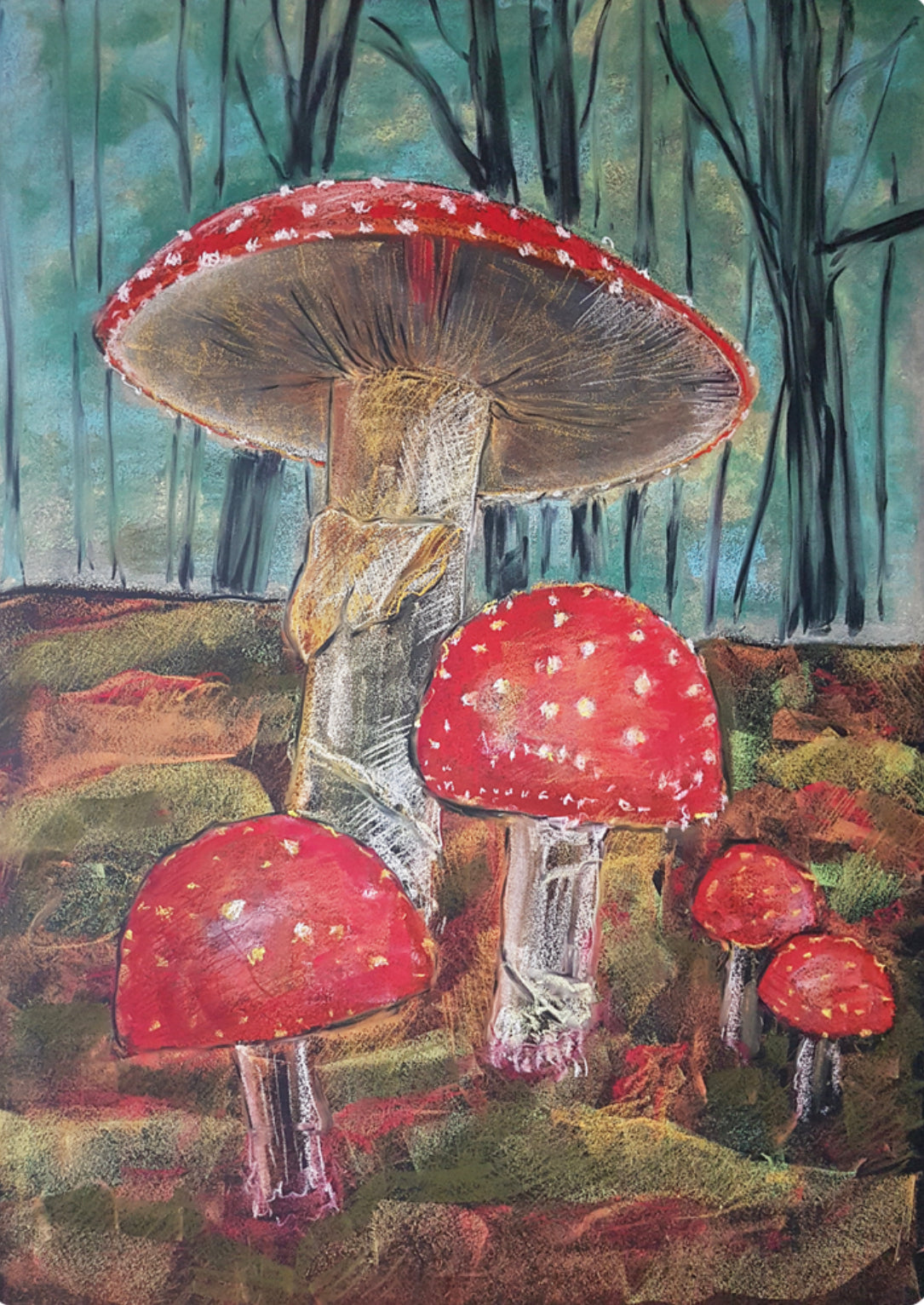 Fly Agaric Mushrooms | Postcards | Kapitein Kalk Art Card 4x6 - Alder & Alouette