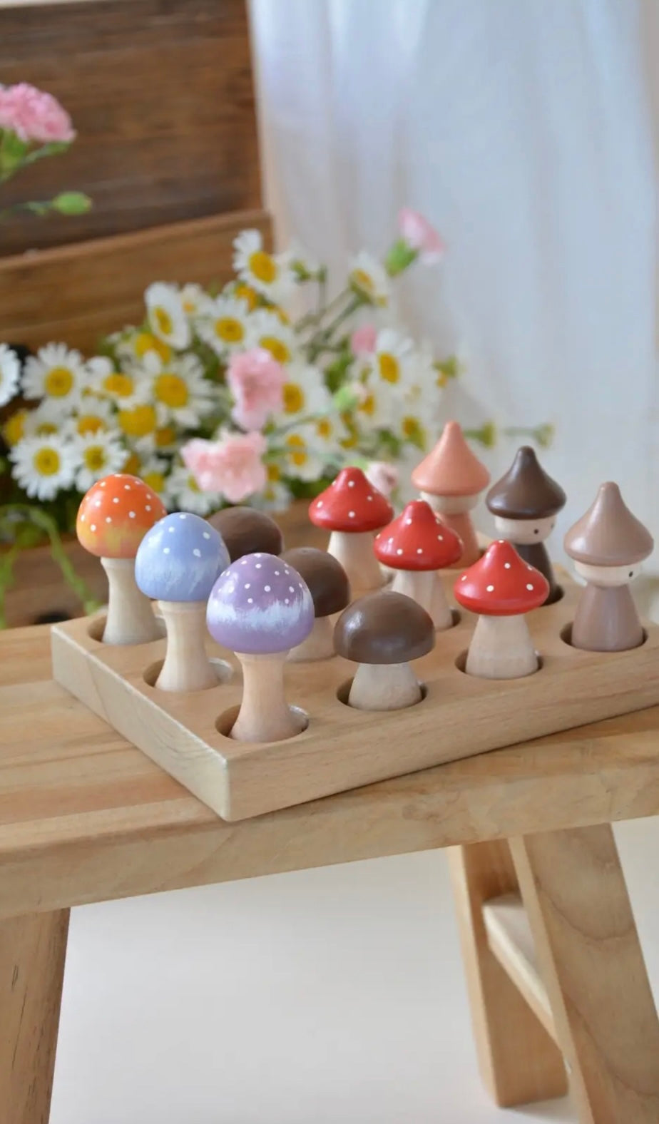 Gnomes and Mushrooms Nesting Set | Open ended play | Wooden Toy - Alder & Alouette