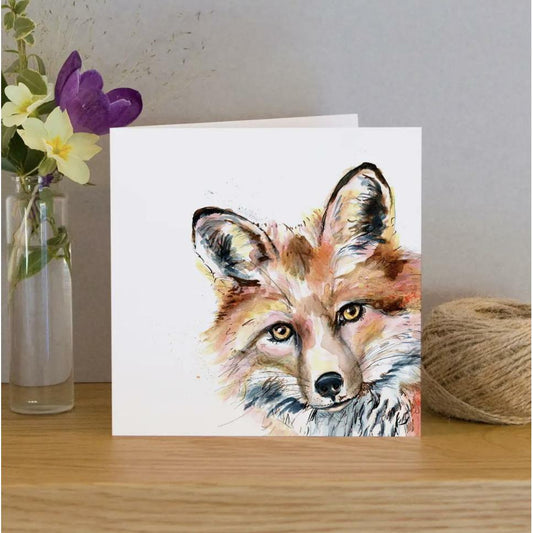Inky Fox Blank Greeting Card by Kate Moby - Alder & Alouette