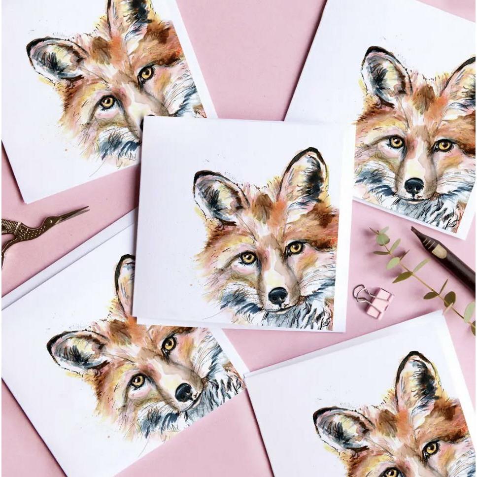 Inky Fox Blank Greeting Card | Kate Moby | Autumn Greeting Card - Alder & Alouette
