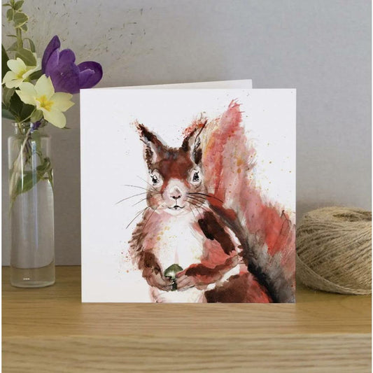 Kate Moby's Inky Squirrel Blank Greeting Card | Autumn Card - Alder & Alouette