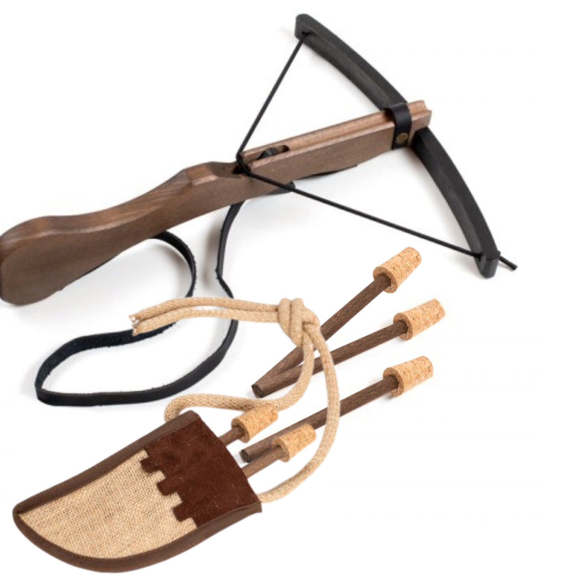 Kalid Medieval Toy Crossbow with Quiver & 5 Cork Arrows Medieval Crossbow - Alder & Alouette