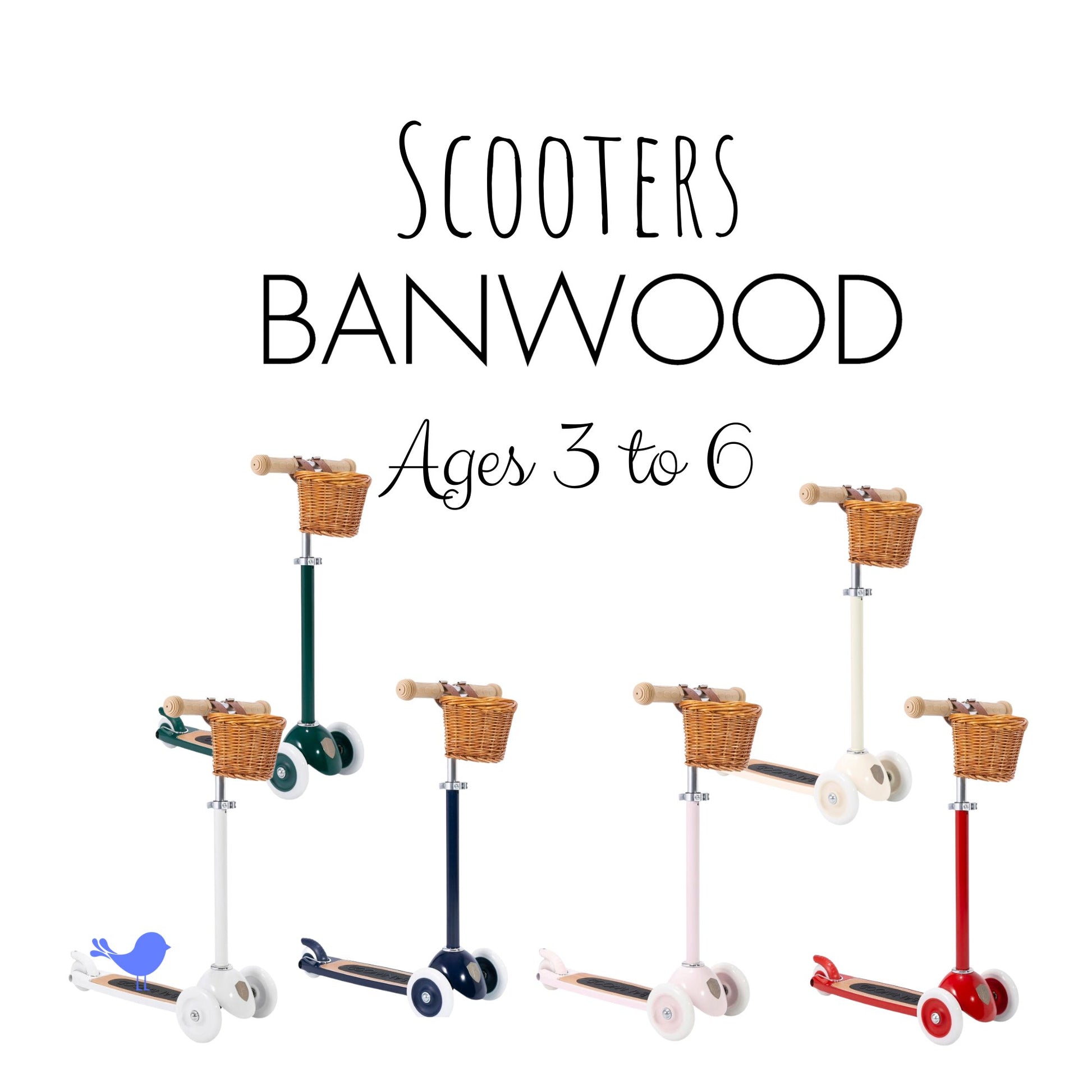 Kick Scooter (Three-Wheeled) by BANWOOD, Multiple Colors  - Alder & Alouette