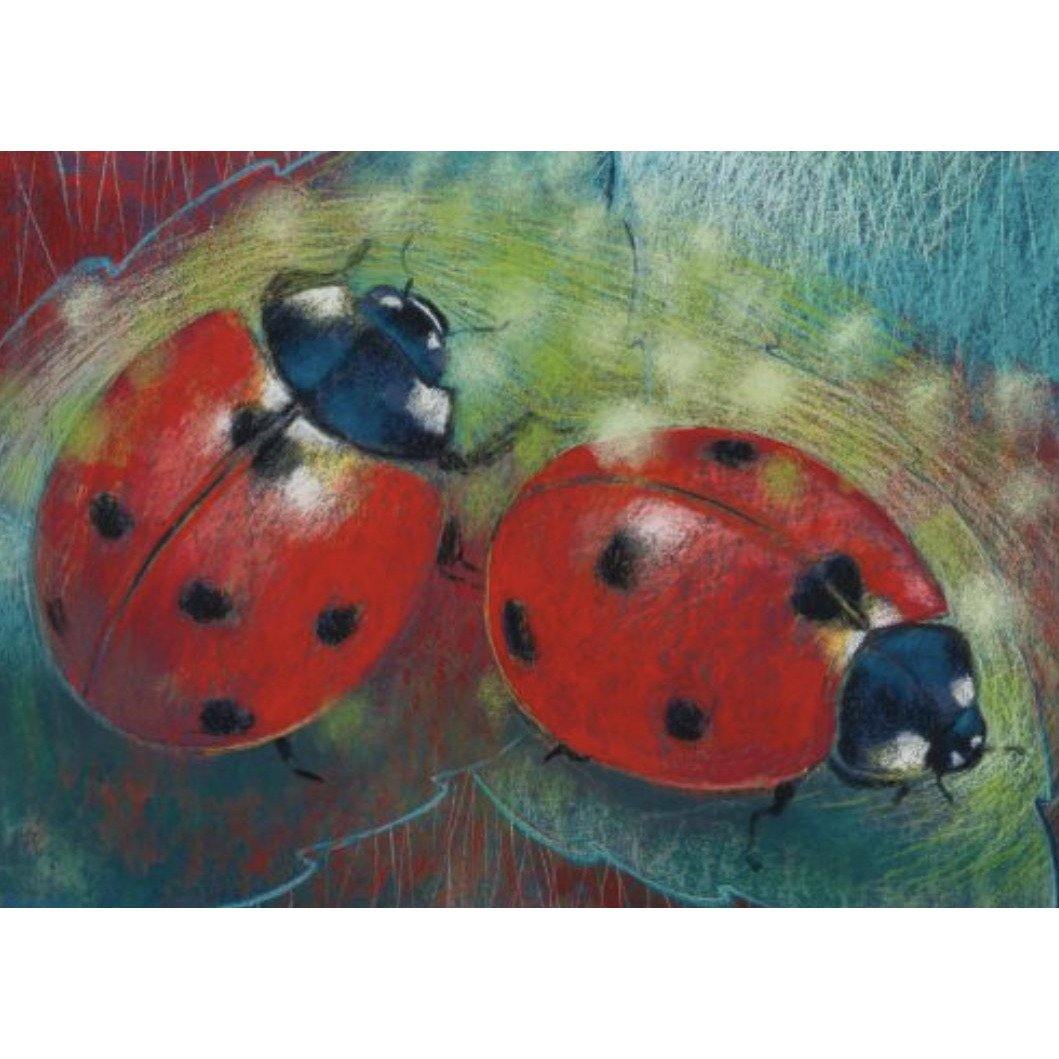 Loes Botman Red Ladybugs Art Postcard - Alder & Alouette