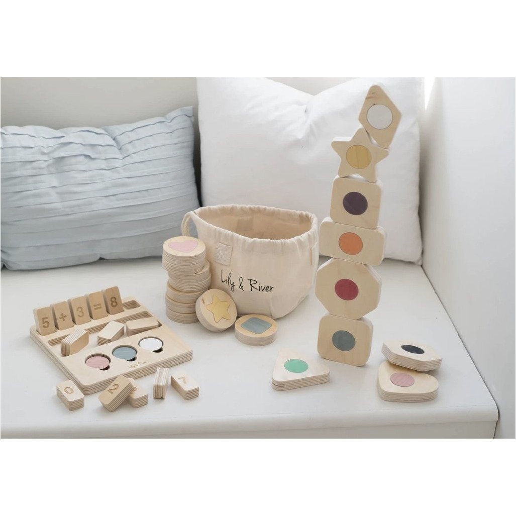Little Stackables Game and Stacking Blocks Wood Toys Lily & River | Alder & Alouette