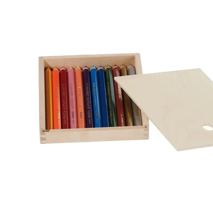 Lyra Color Giants, 12 Count, Lacquered Colored Pencils, Wooden Box - Alder & Alouette