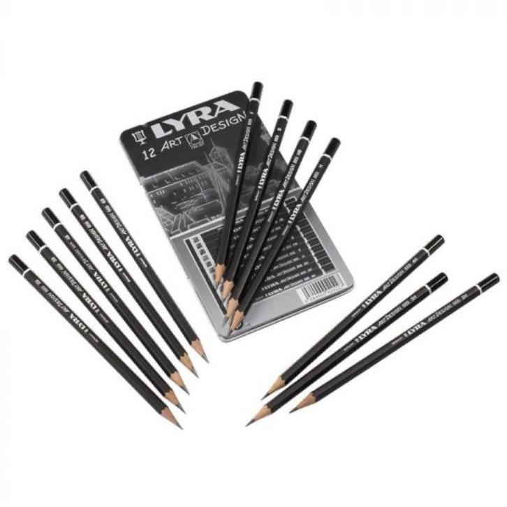 Lyra Pencils Art Design Drawing 6B-4H Box - 12 Assorted Grades - Alder & Alouette