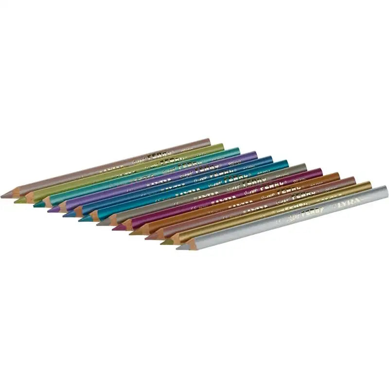 Lyra - Super Ferby Colored Pencil Set - 12-Color Set - Metallic Colors