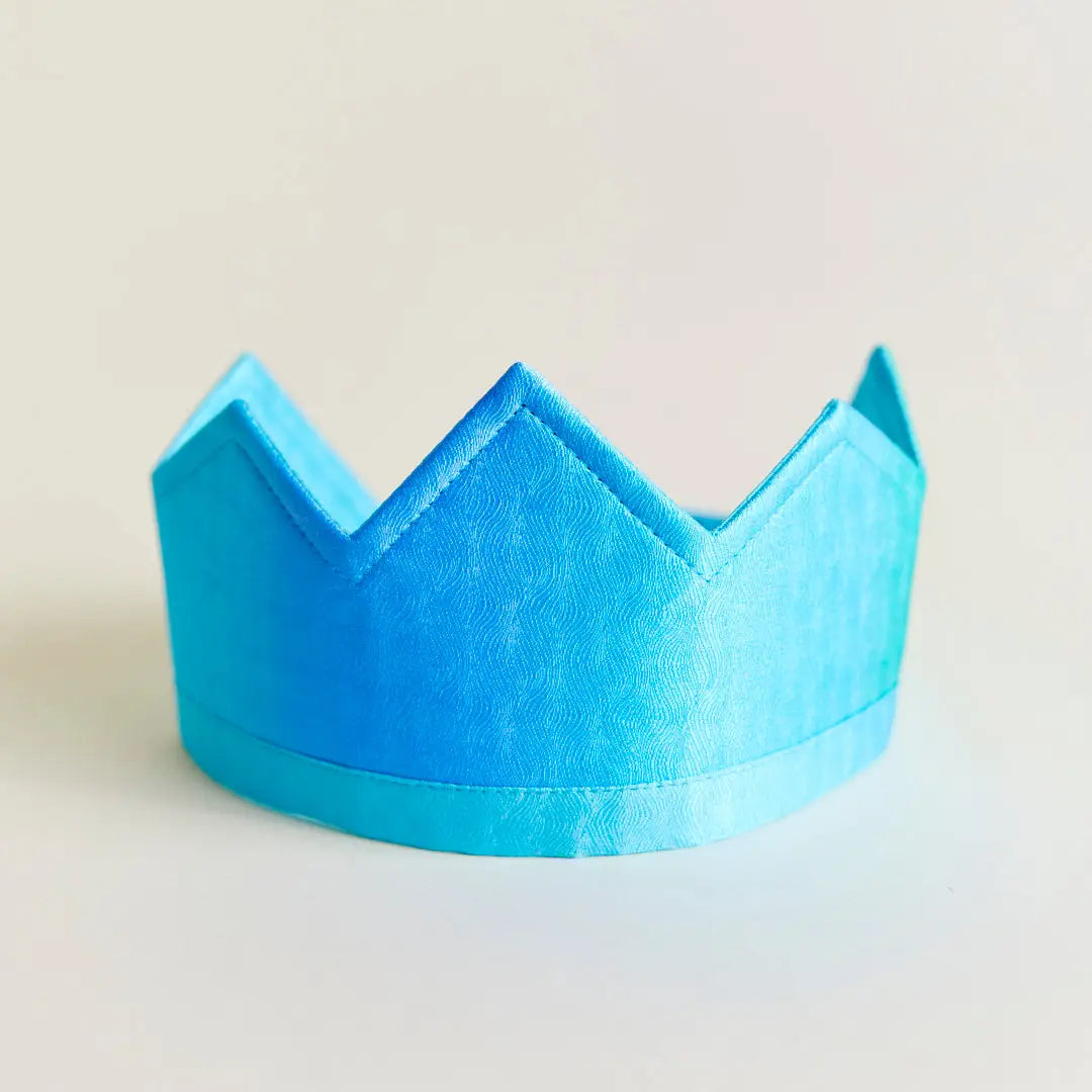 Mermaid Blue Silk Birthday Crown and Dress Up - Alder & Alouette