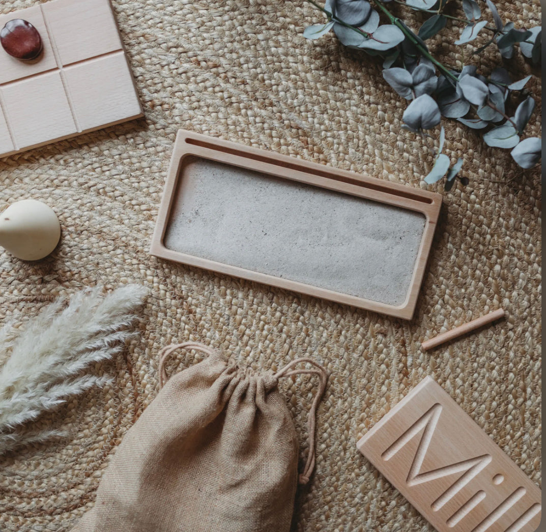 Montessori Sand Writing Tray - Alder & Alouette