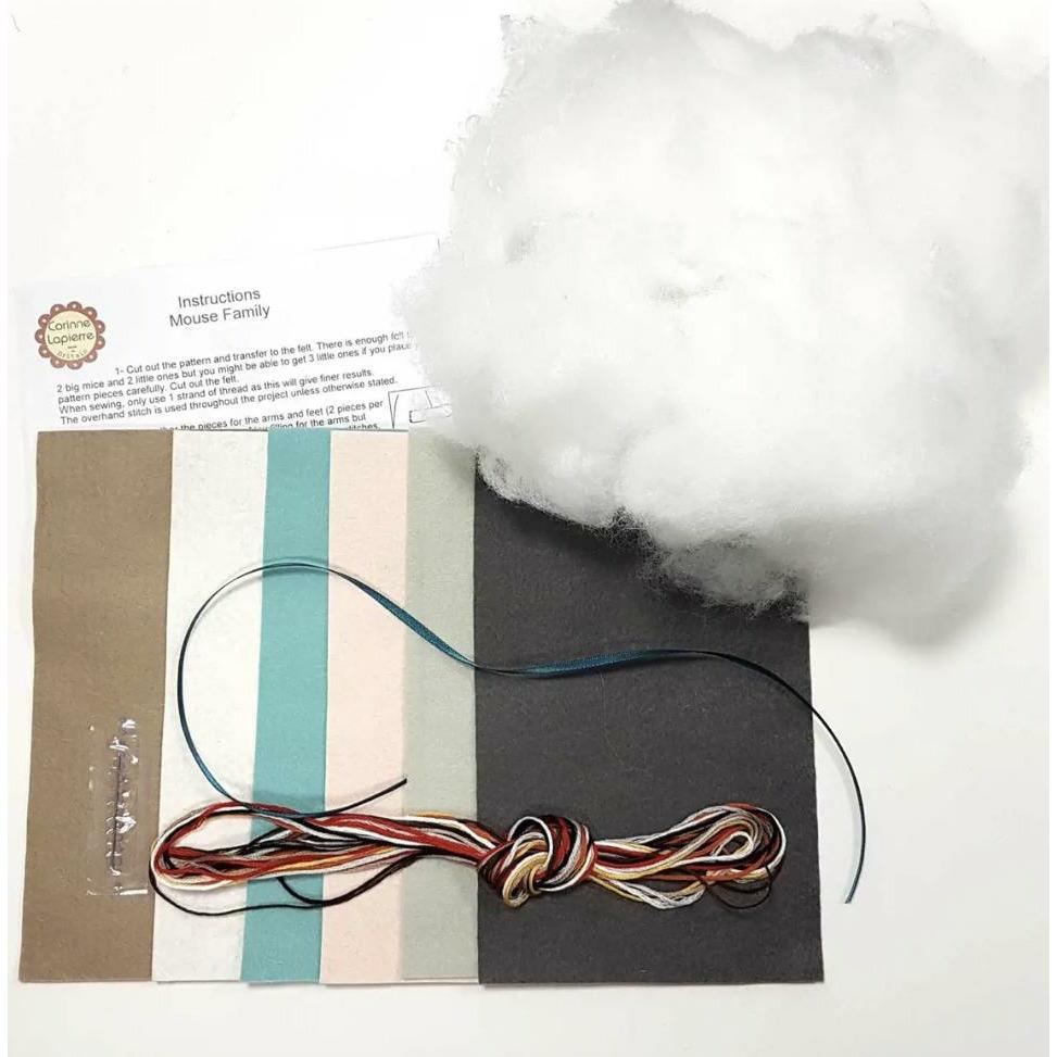 Mouse Family Hand Sewing Kit | Intermediate Level - Alder & Alouette