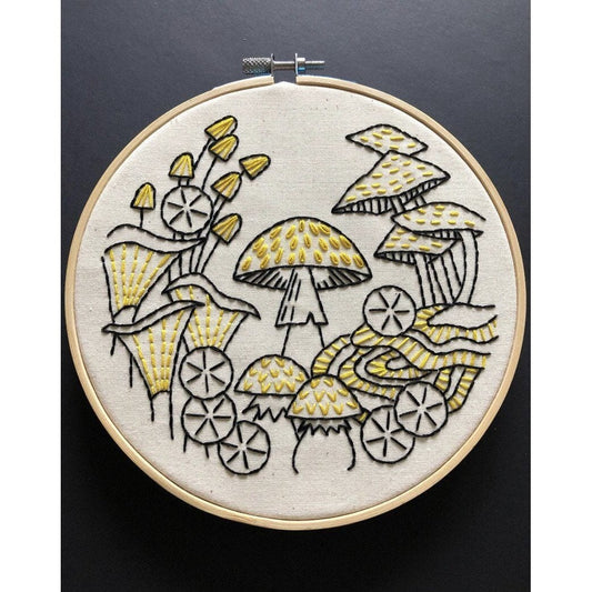 Mushroom Embroidery Kit, Woodland, Beginner - Alder & Alouette