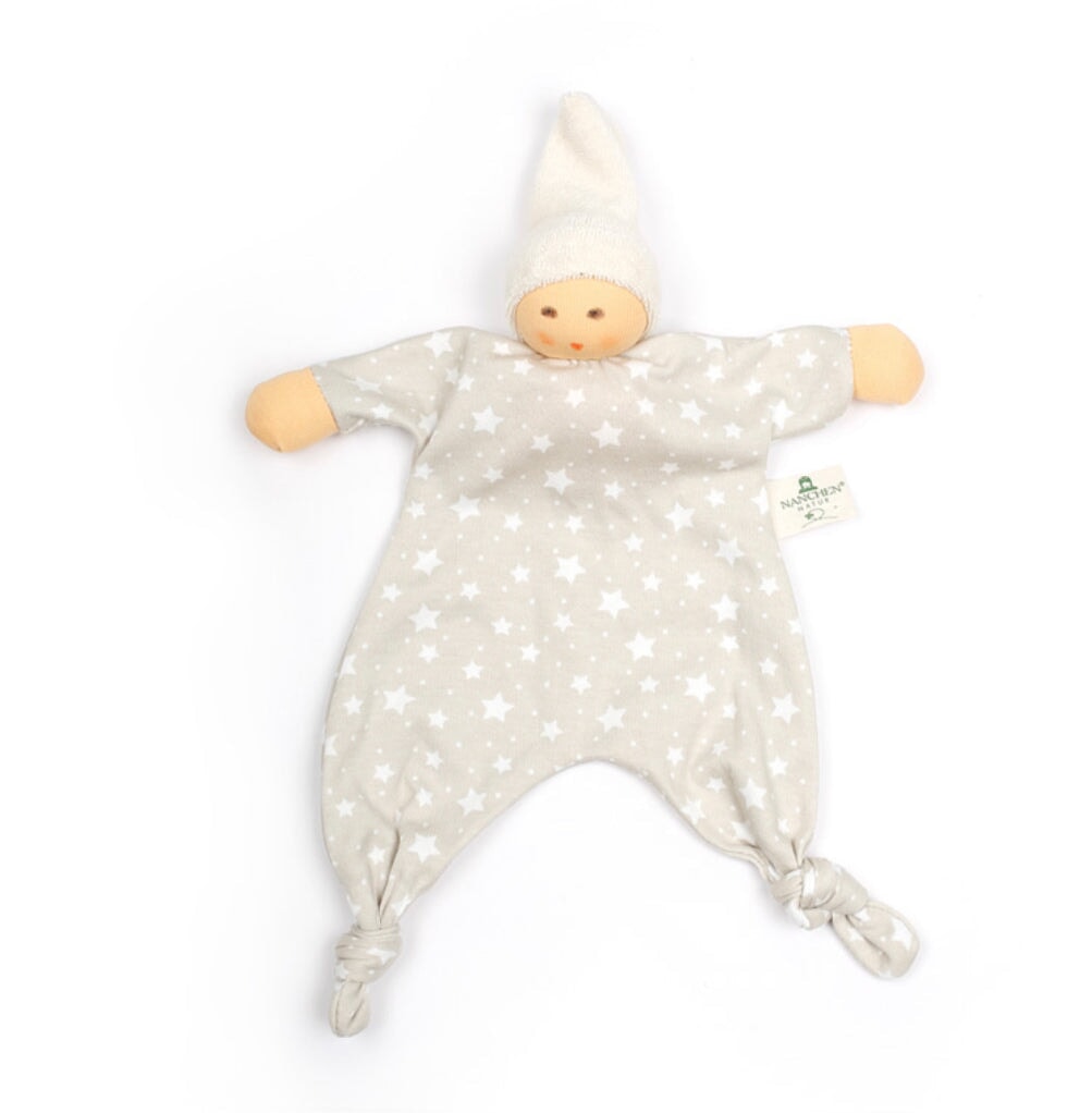 Comfort Doll, Organic Taupe with Stars, Nanchen Natur - Alder & Alouette