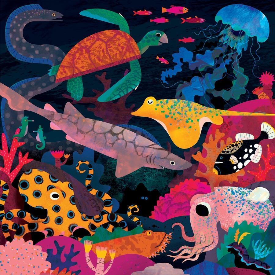 Ocean Illuminated, Glow in the Dark Kids Puzzle - Alder & Alouette