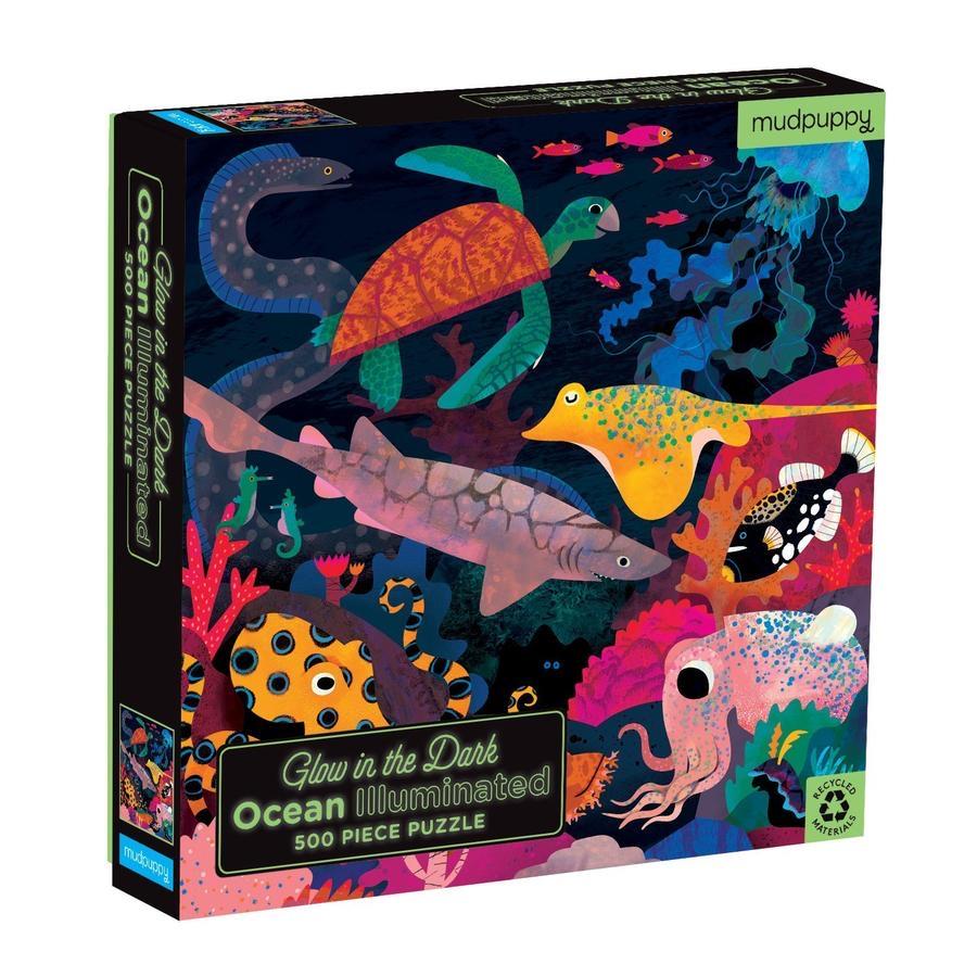 Ocean Illuminated, Glow in the Dark Kids Puzzle - Alder & Alouette