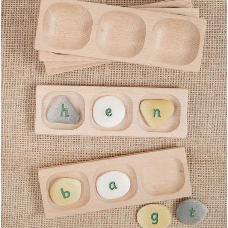 Pebble Word Building and Sorting Trays Sensory Toys Yellow Door Toys | Alder & Alouette