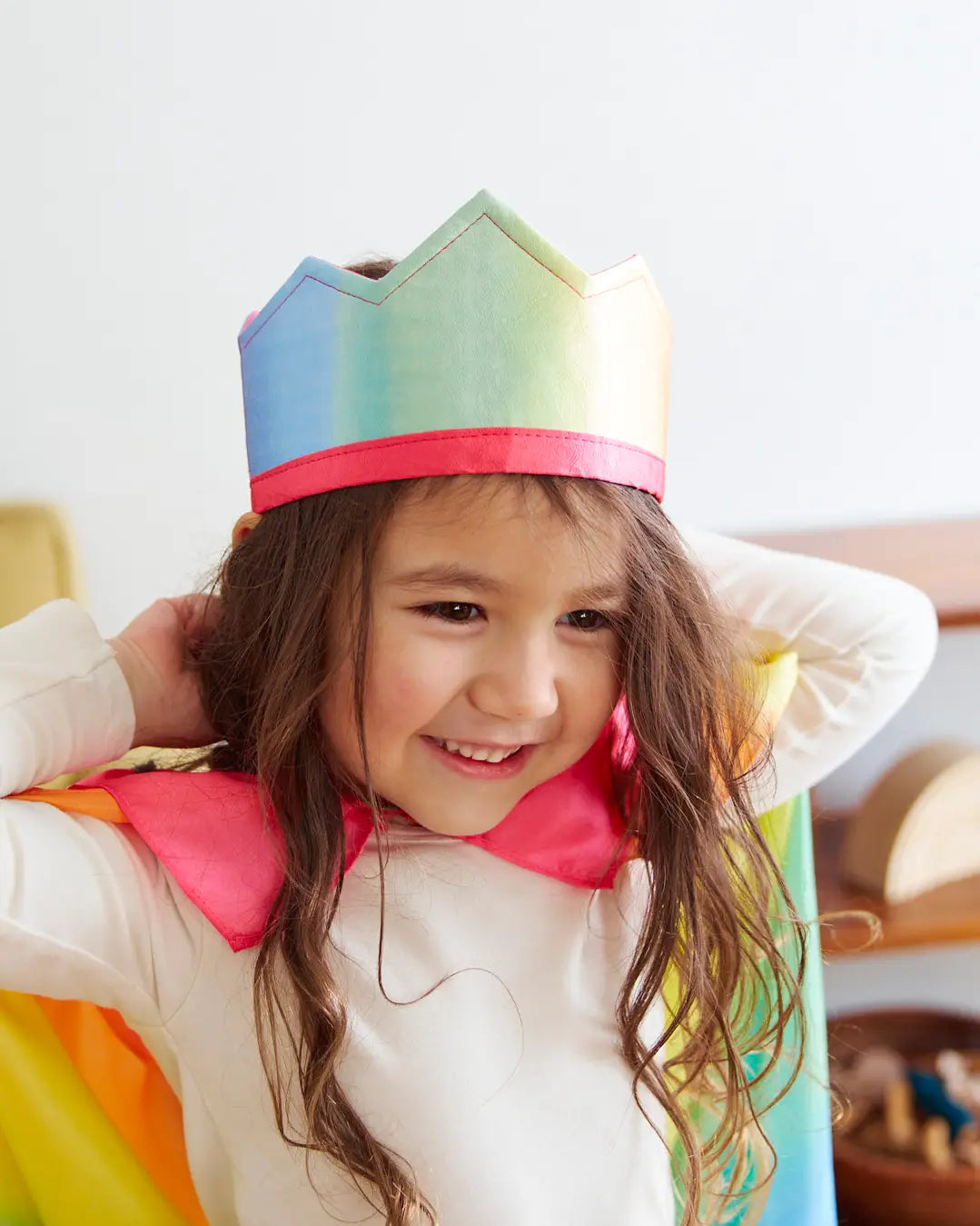 Rainbow Silk Birthday Crown and Dress Up - Alder & Alouette