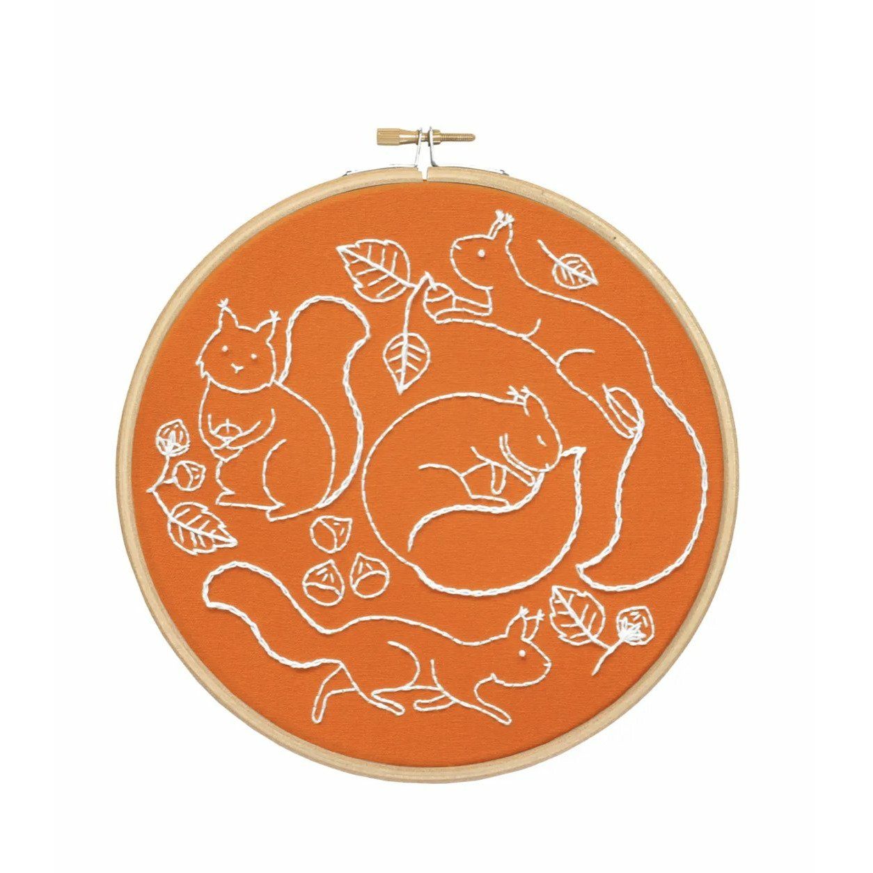 Beginner’s Autumn Embroidery Sewing Kits - Scurrying Squirrels