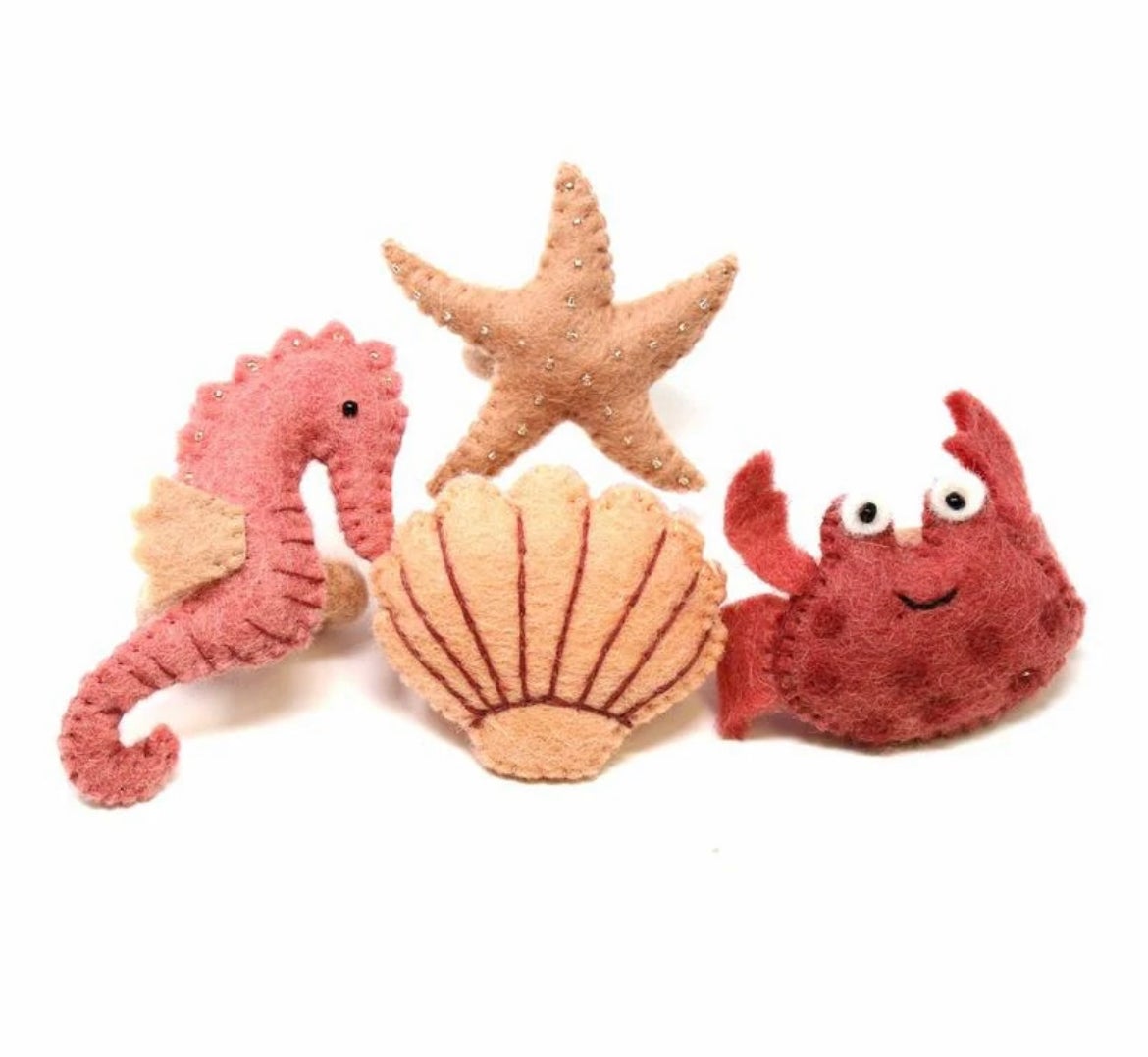 Seahorse & Crab Napkin Rings | Ocean Themed - Alder & Alouette