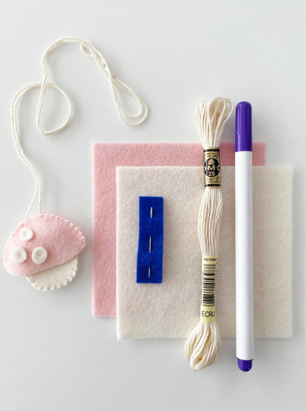 Mushroom Secret Pocket Necklace Sewing Kit for Kids - Alder & Alouette