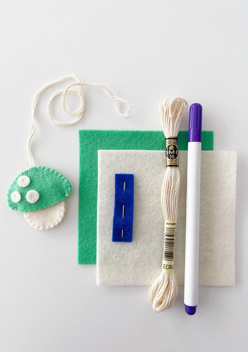 Mushroom Secret Pocket Necklace Sewing Kit for Kids - Alder & Alouette