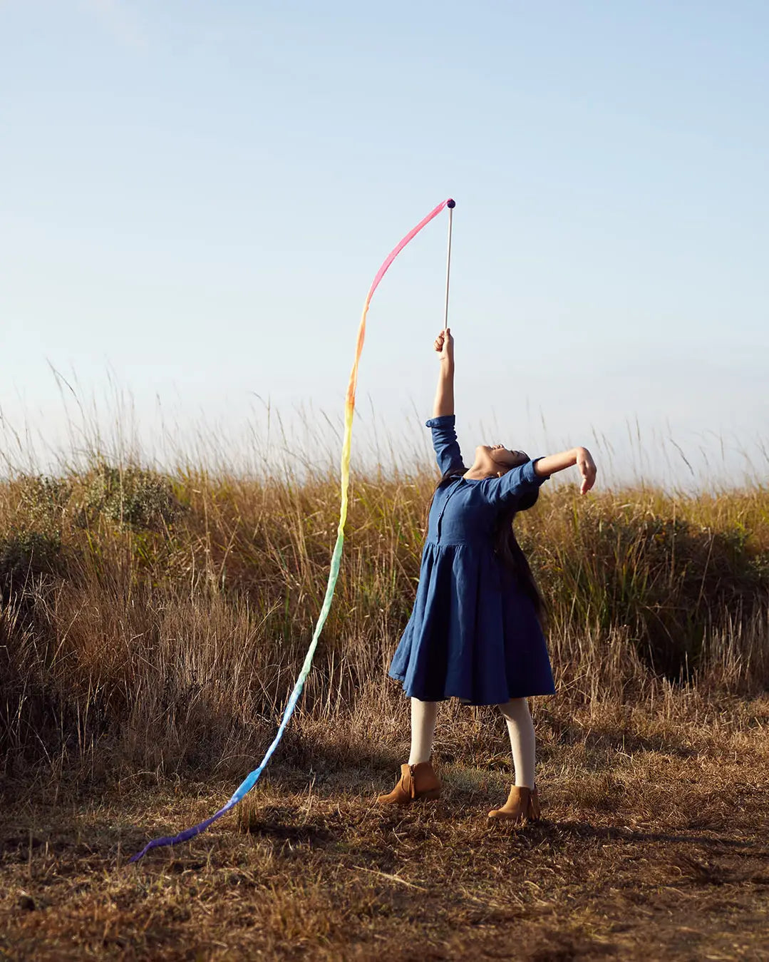 Silk Rainbow Streamer Wand by Sarah’s Silks - Alder & Alouette