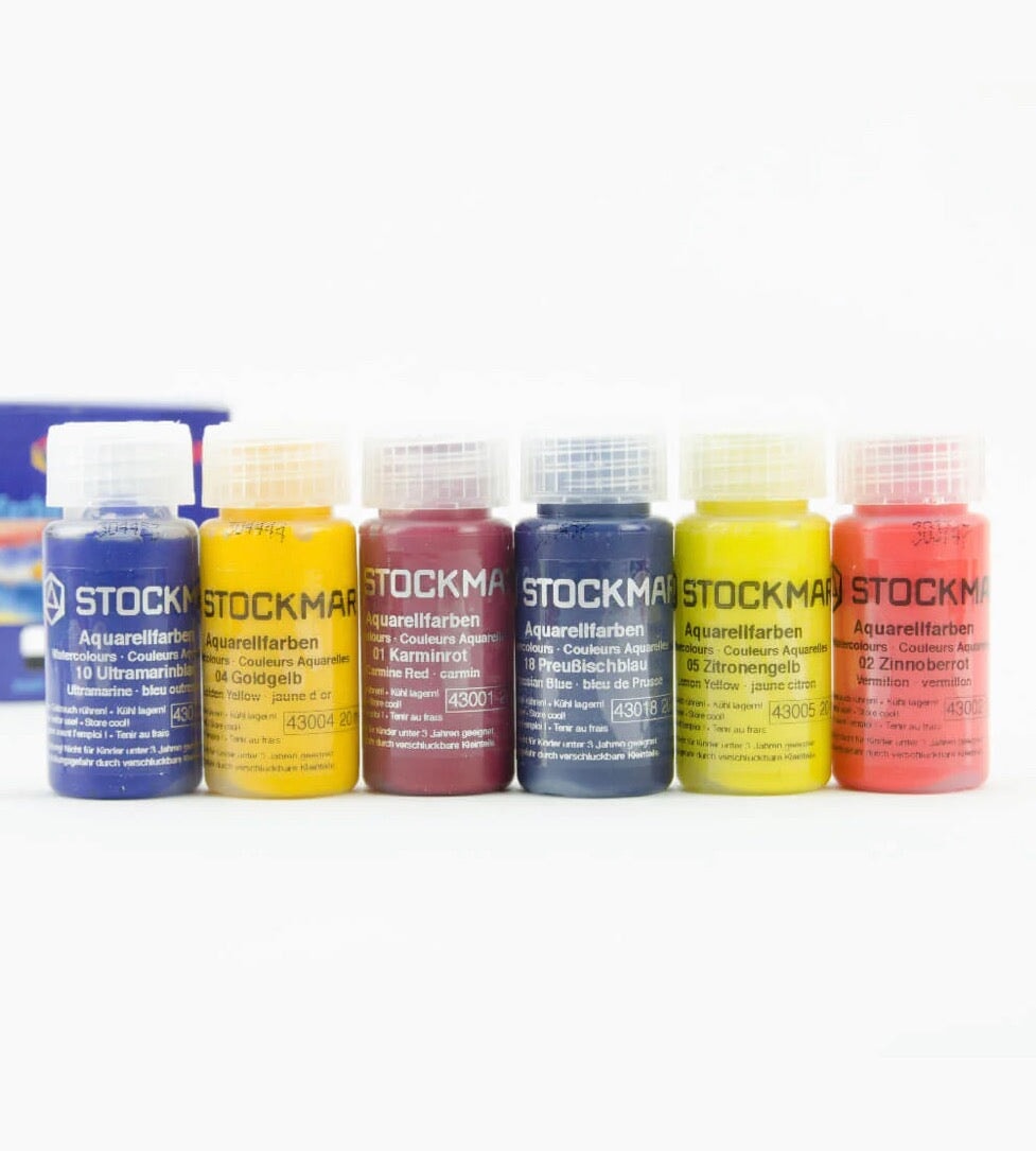Stockmar Watercolors, First 6 Basic Colors - Individual Bottles or a Set (20 mL) Watercolors - Alder & Alouette