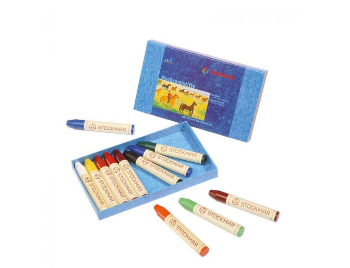 Stockmar Crayons | Stick Crayons | Wax Crayons, 12 count - Alder & Alouette