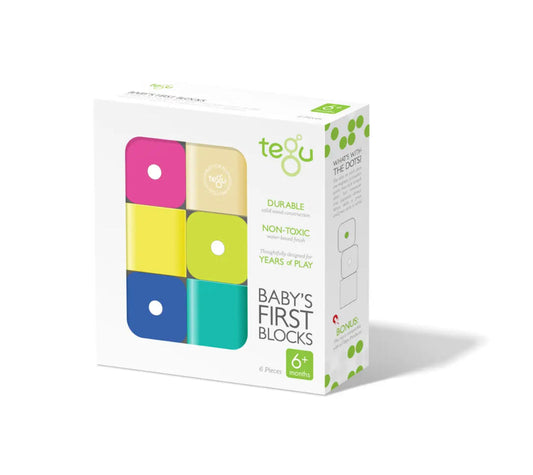 Tegu Baby’s First Blocks | Infant Toy | Toddler Toy | Magnetic Blocks, 6-Piece - Alder & Alouette