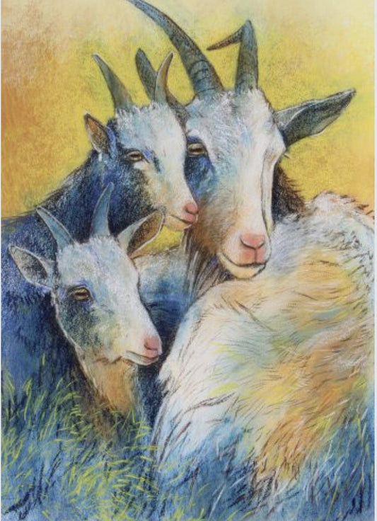 Three Goats | Loes Botman | Art Card - Alder & Alouette