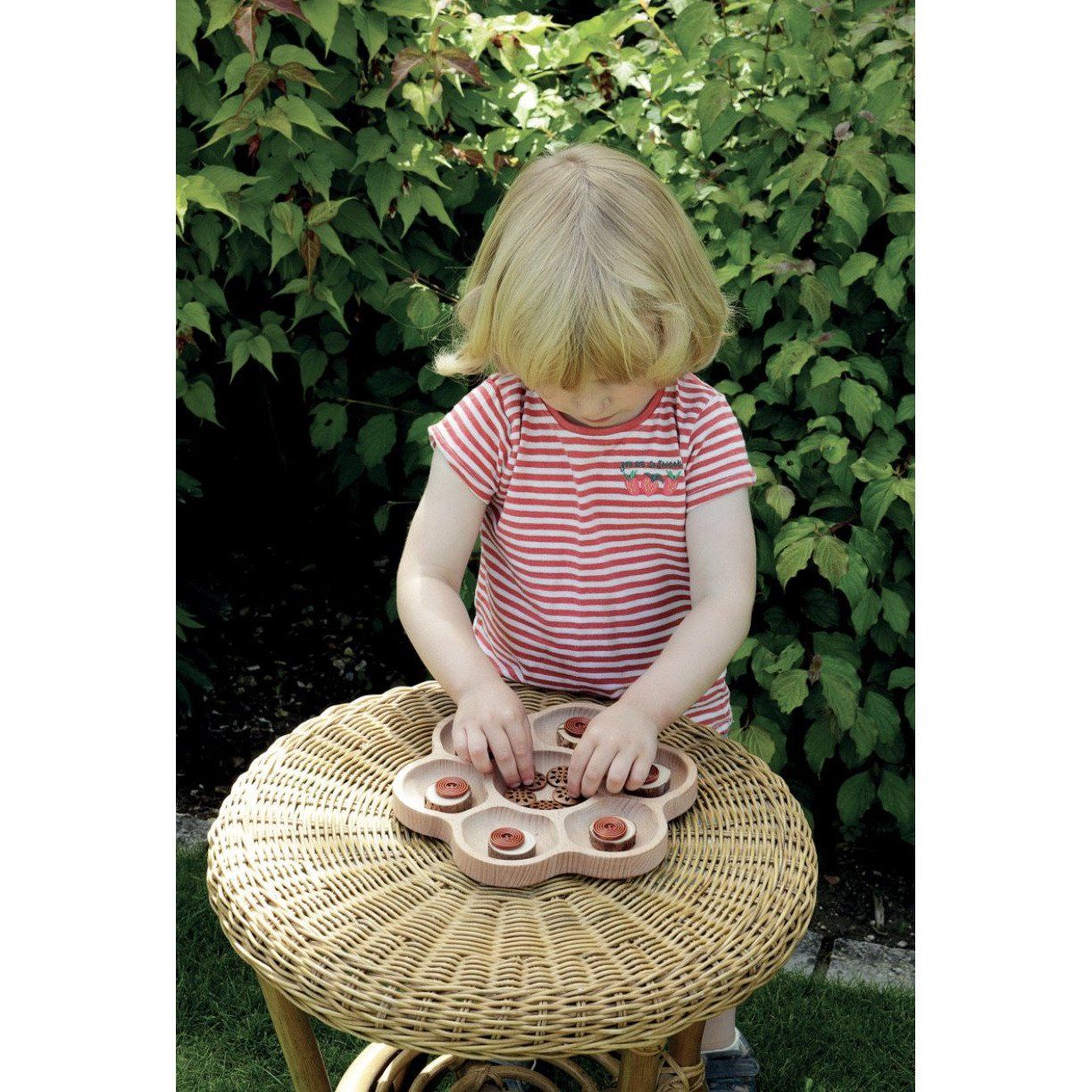 Wooden Flower Sorting Tray Wood Toys Yellow Door | Alder & Alouette