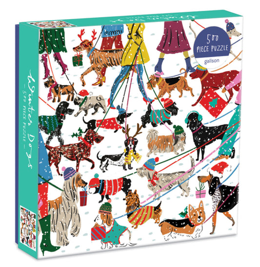 Winter Puzzle: Winter Dogs, 500 Piece Family Jigsaw - Alder & Alouette