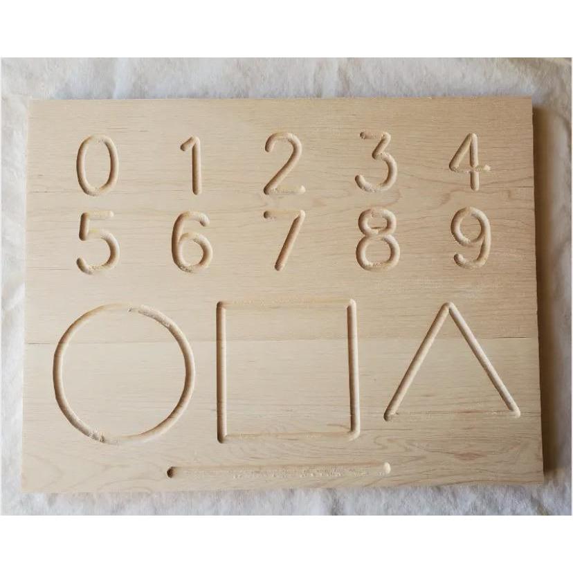 Wooden Alphabet Tracing Board with Upper Case and Numbers Wood Toys Toymakers of Lunenburg | Alder & Alouette