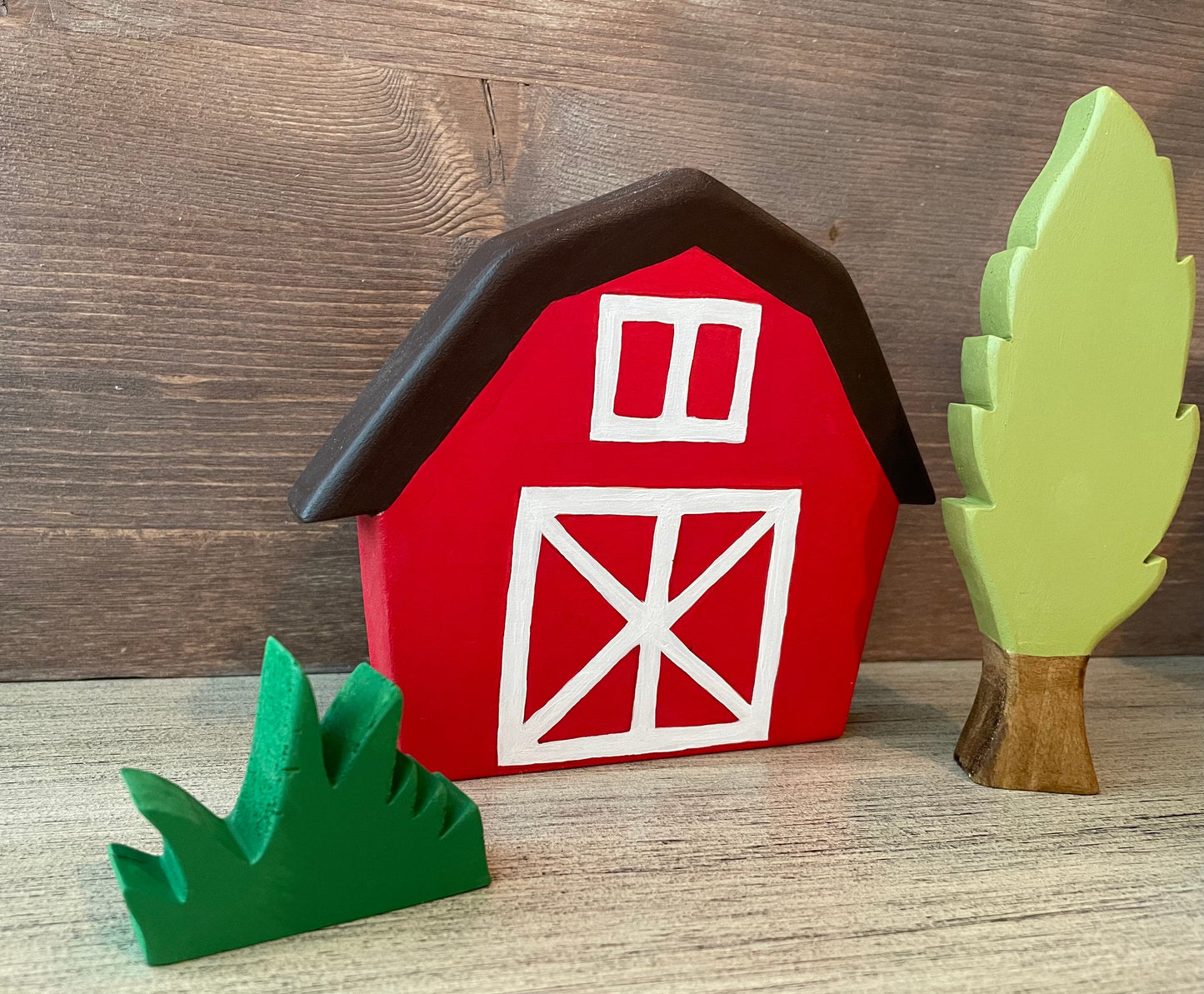 Toy Barn, Wooden Barn, Toy Farm Pretend Play - Alder & Alouette