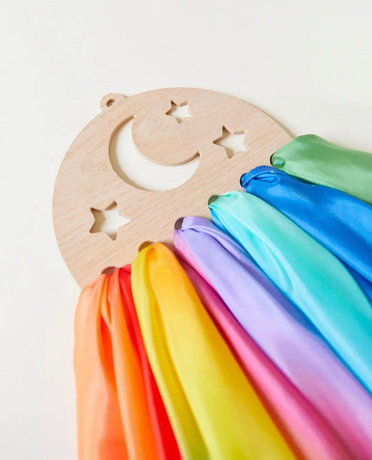 Playsilk Display Wooden Moon and Stars - Alder & Alouette
