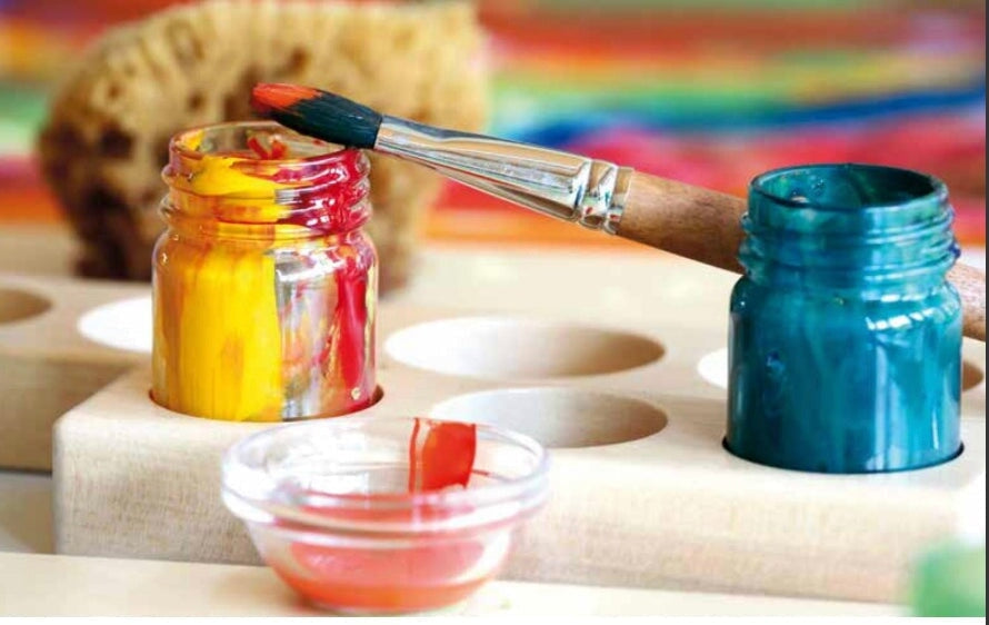 Wooden, Paint Jar Holder, 3 or 6 Paint Jars - Alder & Alouette