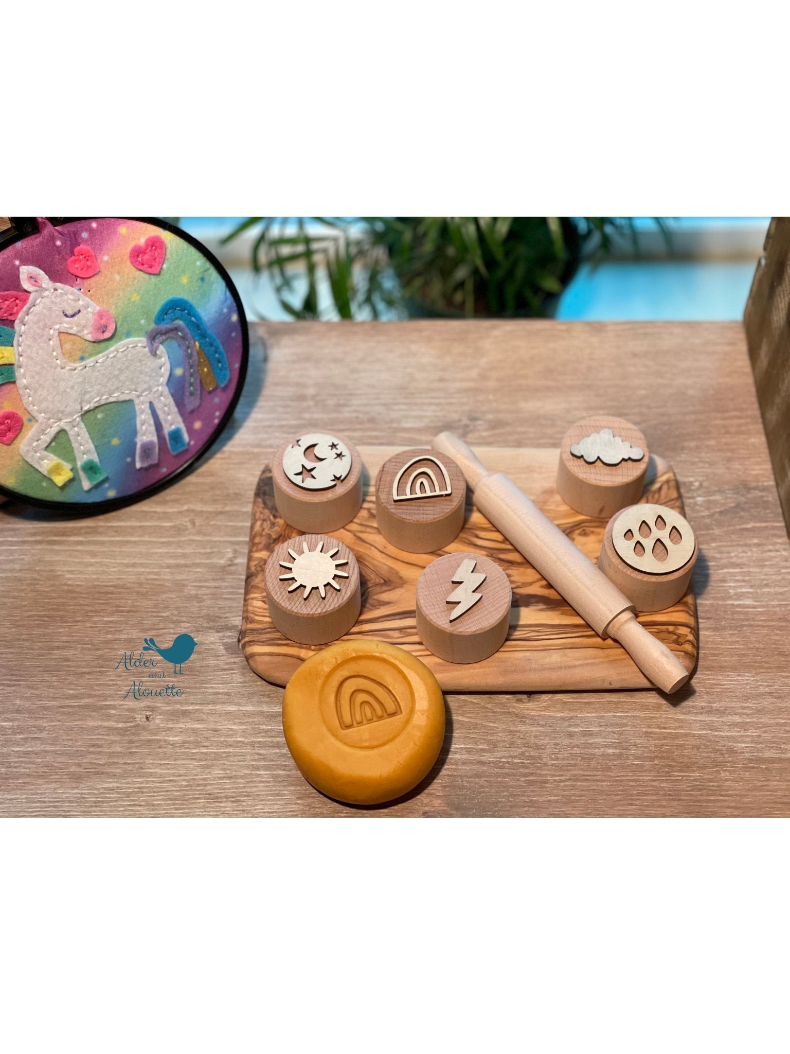 Wooden Stamps for Sensory Materials - Weather Wooden Stamps - Alder & Alouette