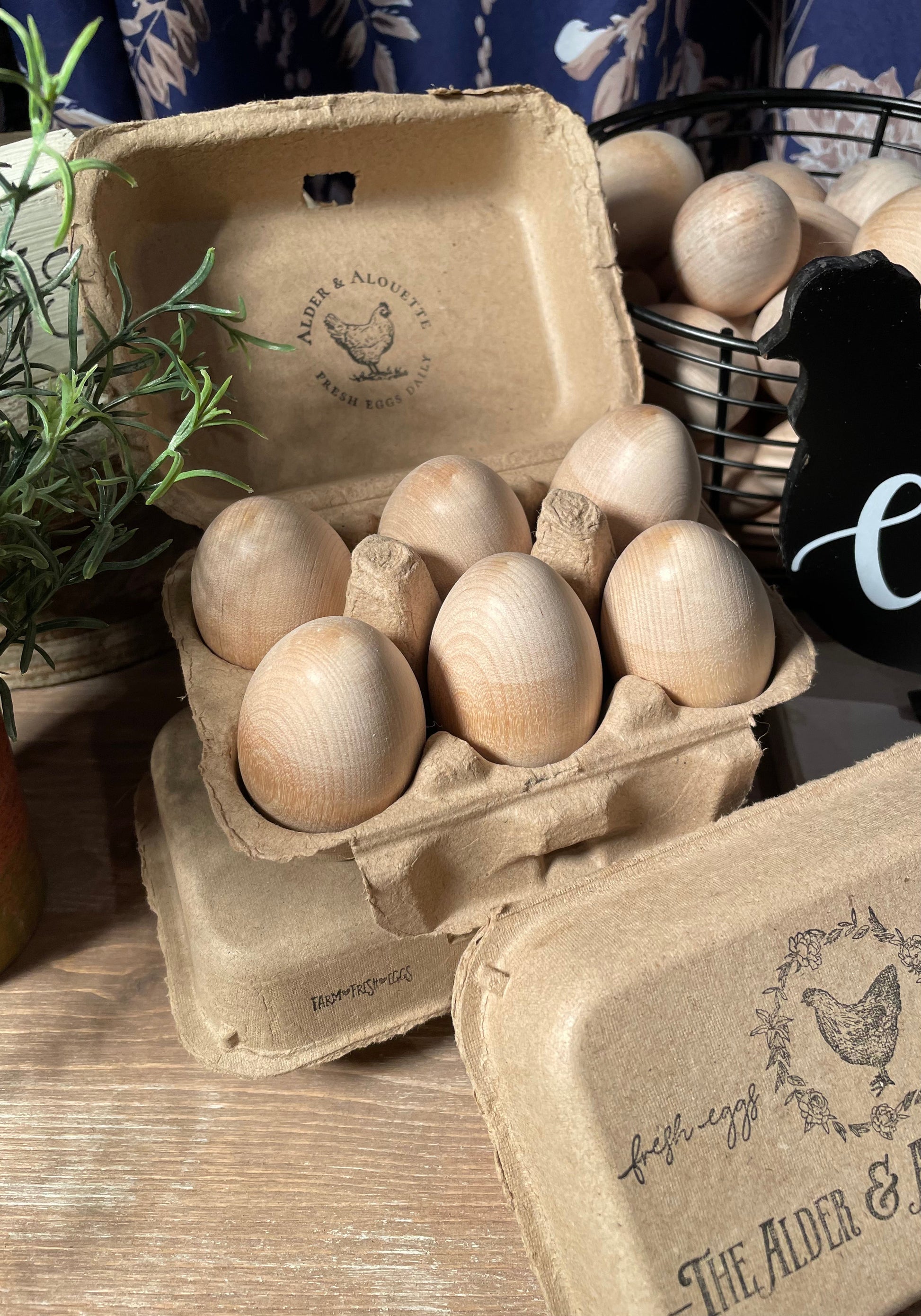 Wooden Toy Eggs for Pretend Play Alder Alouette