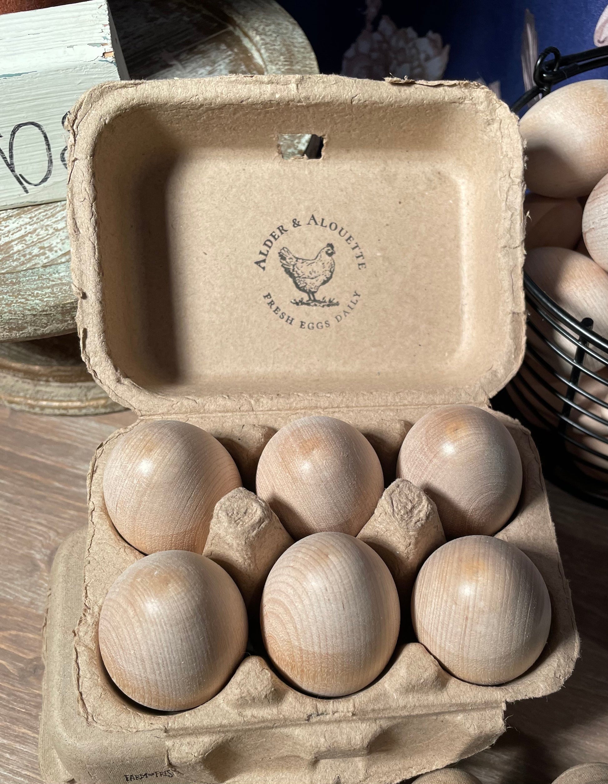 Wooden Toy Eggs for Pretend Play Alder Alouette