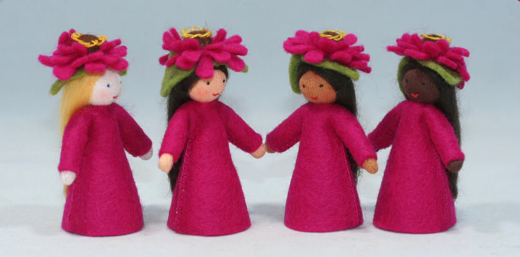 Zinnia Flower Fairy Felt Dolls Flower fairies - Alder & Alouette